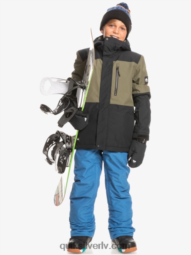 zēni Quiksilver 8-16 misijas bloka tehniskā sniega jaka patiesi melns 88064R2337
