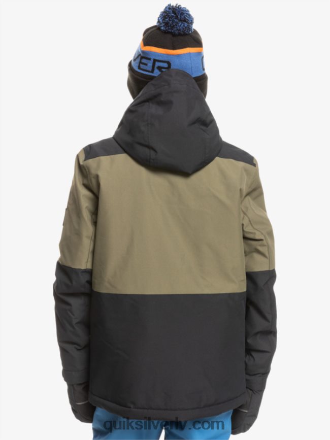 zēni Quiksilver 8-16 misijas bloka tehniskā sniega jaka patiesi melns 88064R2337