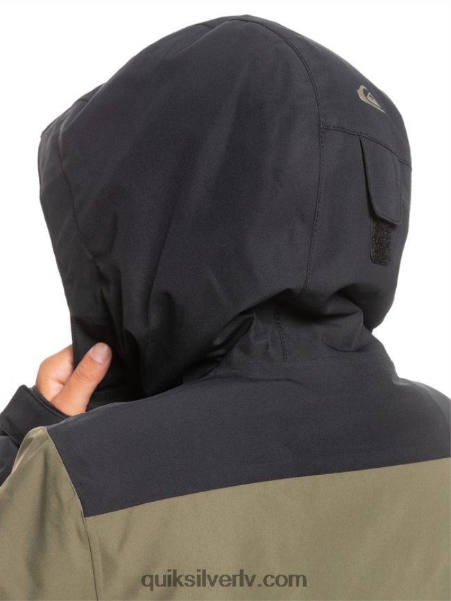 zēni Quiksilver 8-16 misijas bloka tehniskā sniega jaka patiesi melns 88064R2337