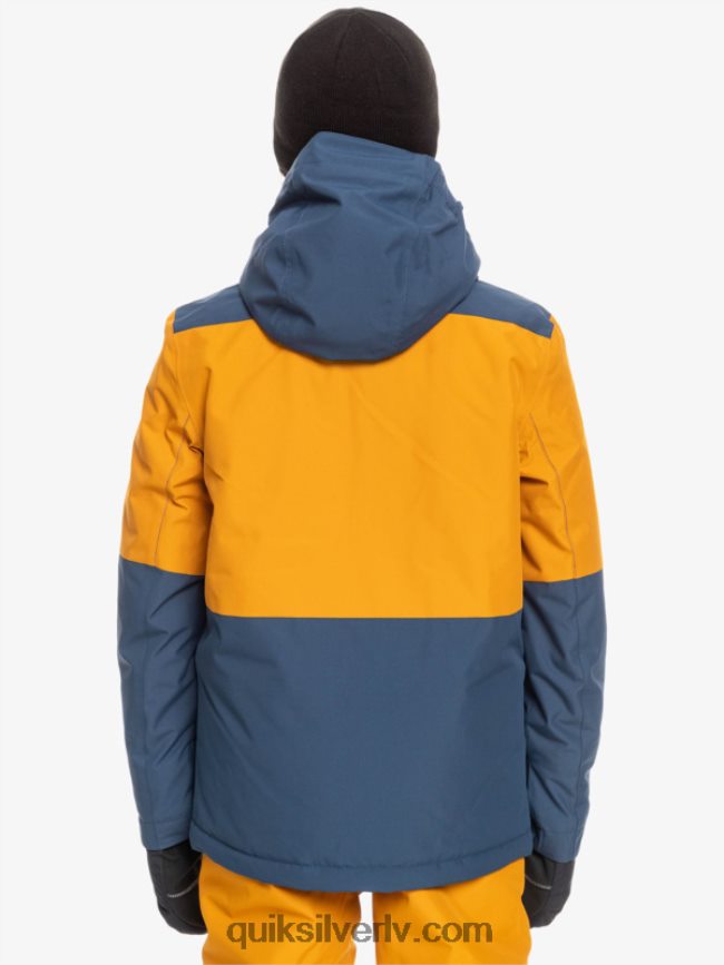 zēni Quiksilver 8-16 misijas bloka tehniskā sniega jaka zīmotnes zilā krāsā 88064R2338