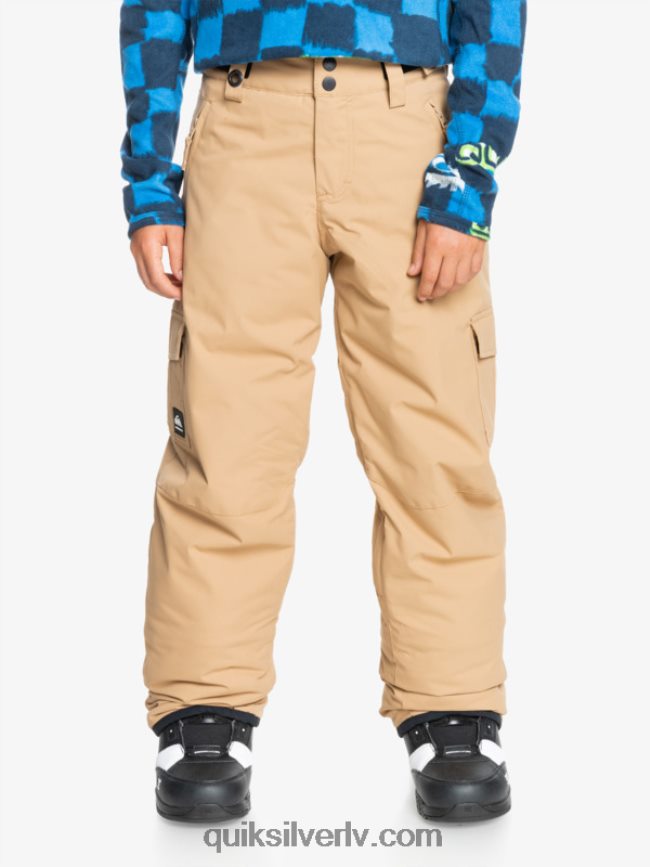 zēni Quiksilver 8-16 porter izolētas haki sniega bikses tanīns 88064R2260