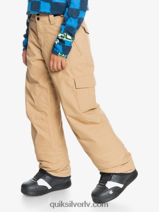 zēni Quiksilver 8-16 porter izolētas haki sniega bikses tanīns 88064R2260