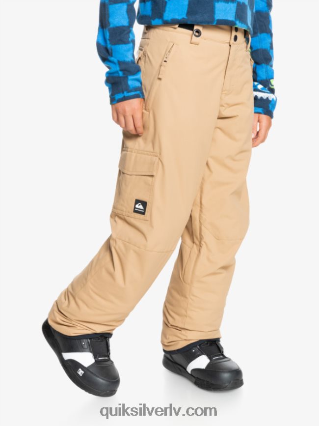 zēni Quiksilver 8-16 porter izolētas haki sniega bikses tanīns 88064R2260