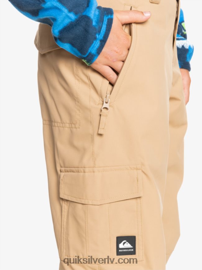 zēni Quiksilver 8-16 porter izolētas haki sniega bikses tanīns 88064R2260