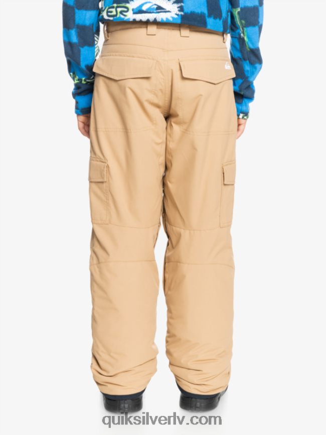 zēni Quiksilver 8-16 porter izolētas haki sniega bikses tanīns 88064R2260