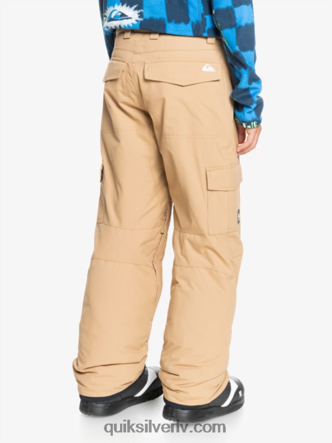 zēni Quiksilver 8-16 porter izolētas haki sniega bikses tanīns 88064R2260