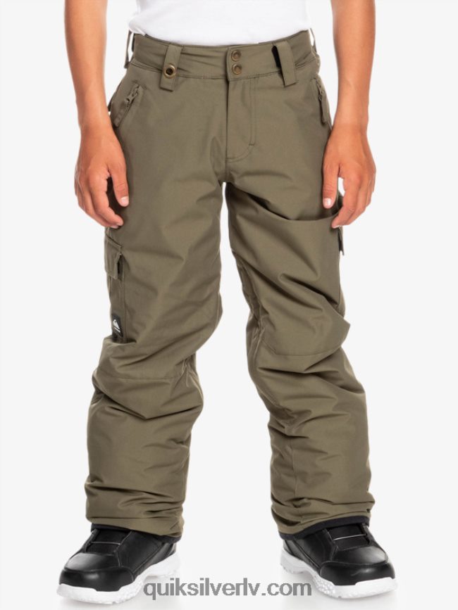 zēni Quiksilver 8-16 portera sniega bikses vīnogu lapa 88064R2259