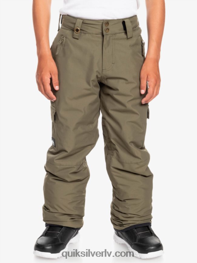 zēni Quiksilver 8-16 portera sniega bikses vīnogu lapa 88064R2259