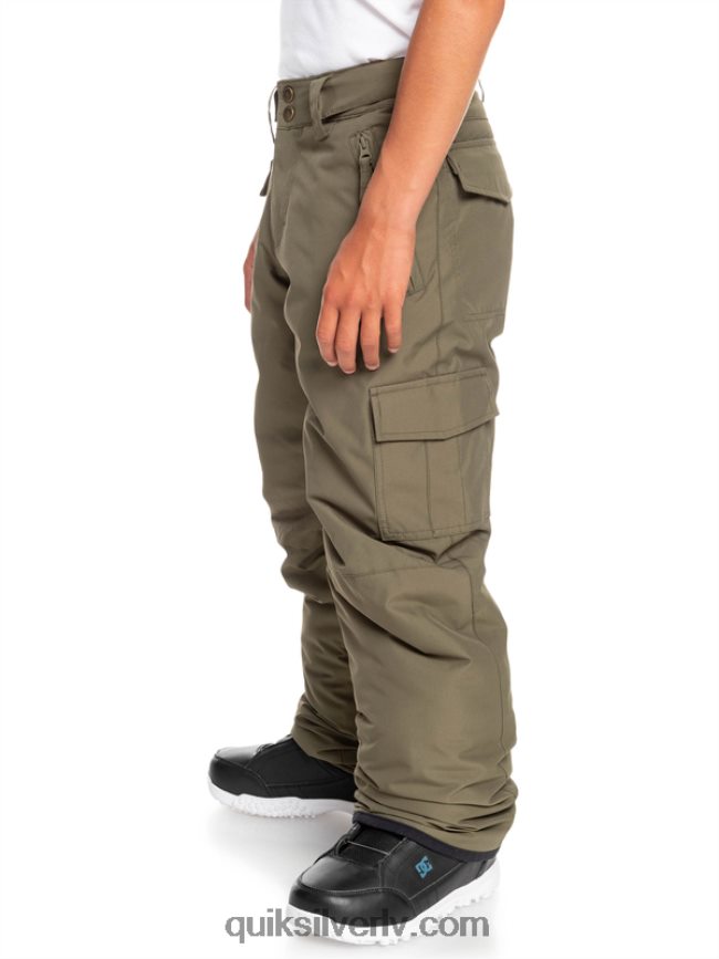zēni Quiksilver 8-16 portera sniega bikses vīnogu lapa 88064R2259