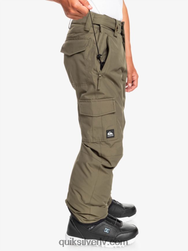 zēni Quiksilver 8-16 portera sniega bikses vīnogu lapa 88064R2259