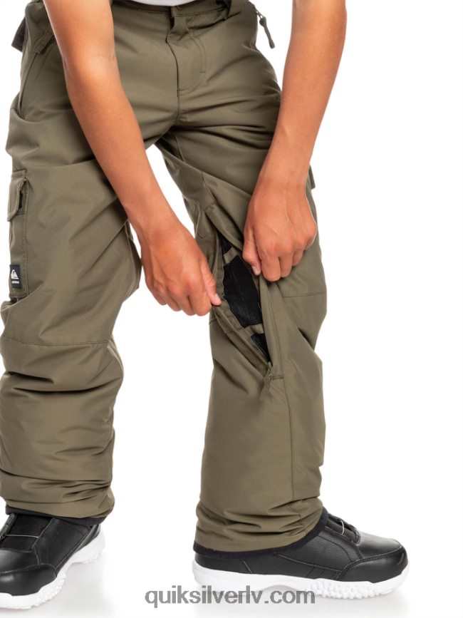 zēni Quiksilver 8-16 portera sniega bikses vīnogu lapa 88064R2259