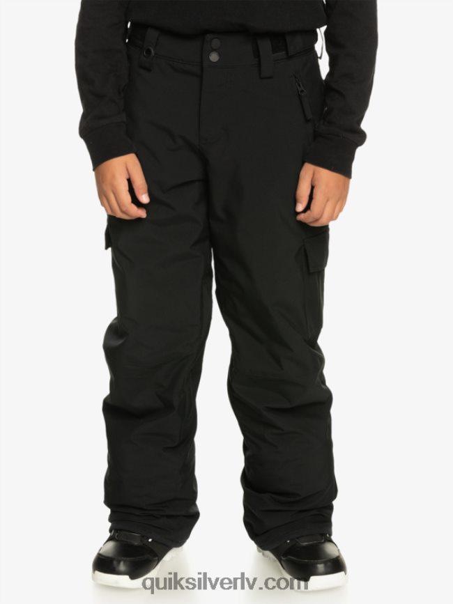 zēni Quiksilver 8-16 porteri izolētas melnas sniega bikses patiesi melns 88064R2258