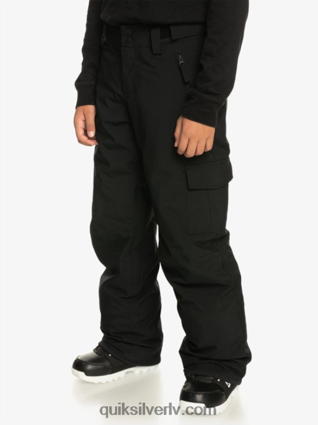 zēni Quiksilver 8-16 porteri izolētas melnas sniega bikses patiesi melns 88064R2258