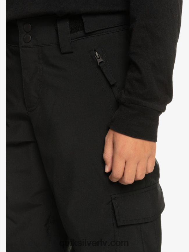 zēni Quiksilver 8-16 porteri izolētas melnas sniega bikses patiesi melns 88064R2258
