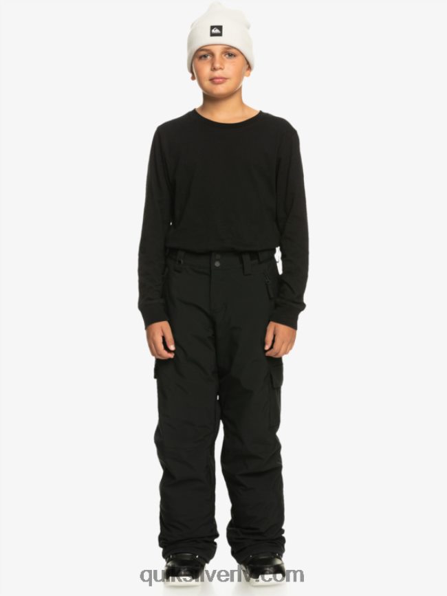 zēni Quiksilver 8-16 porteri izolētas melnas sniega bikses patiesi melns 88064R2258