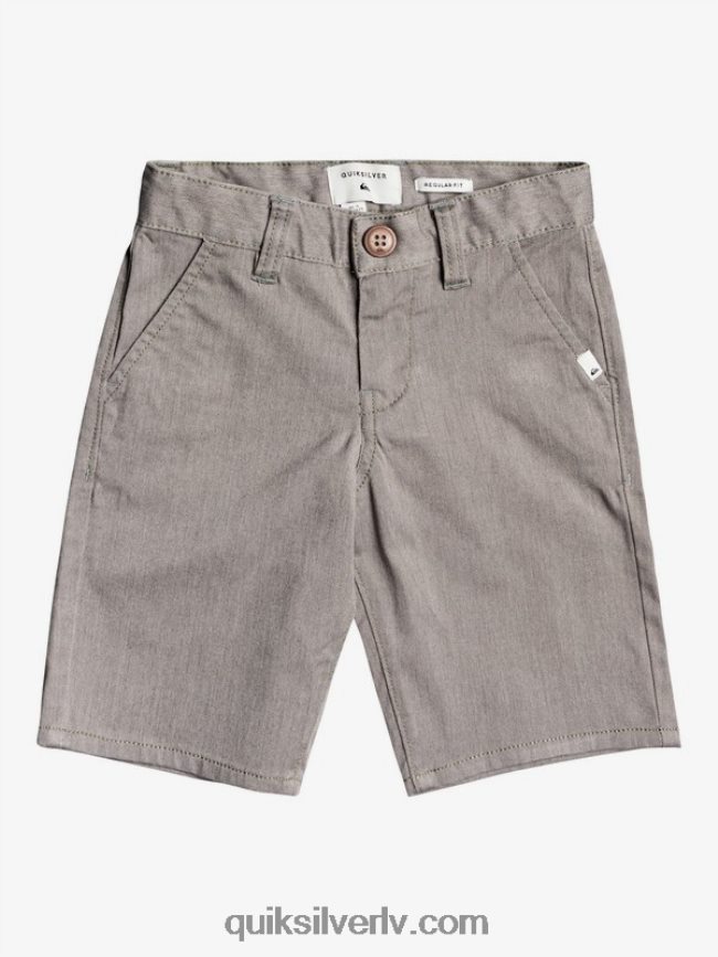zēni Quiksilver 2-7 ikdienas elastīgi elastīgi čino šorti gaiši pelēki virši 88064R2105