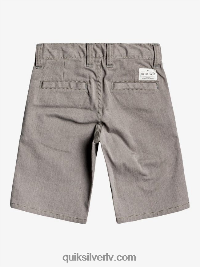 zēni Quiksilver 2-7 ikdienas elastīgi elastīgi čino šorti gaiši pelēki virši 88064R2105