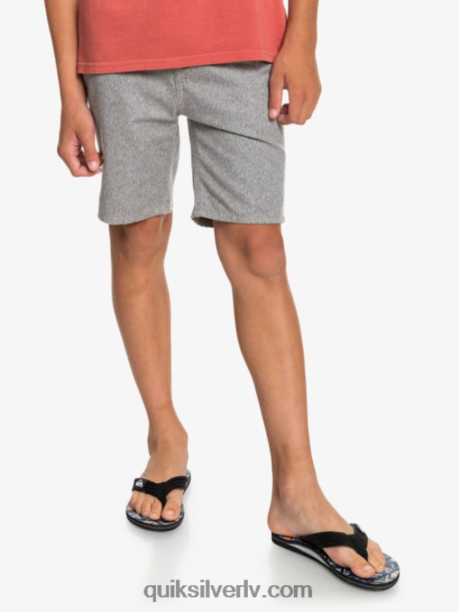 zēni Quiksilver 8-16 ikdienā 17 čino šorti gaiši pelēki virši 88064R2286