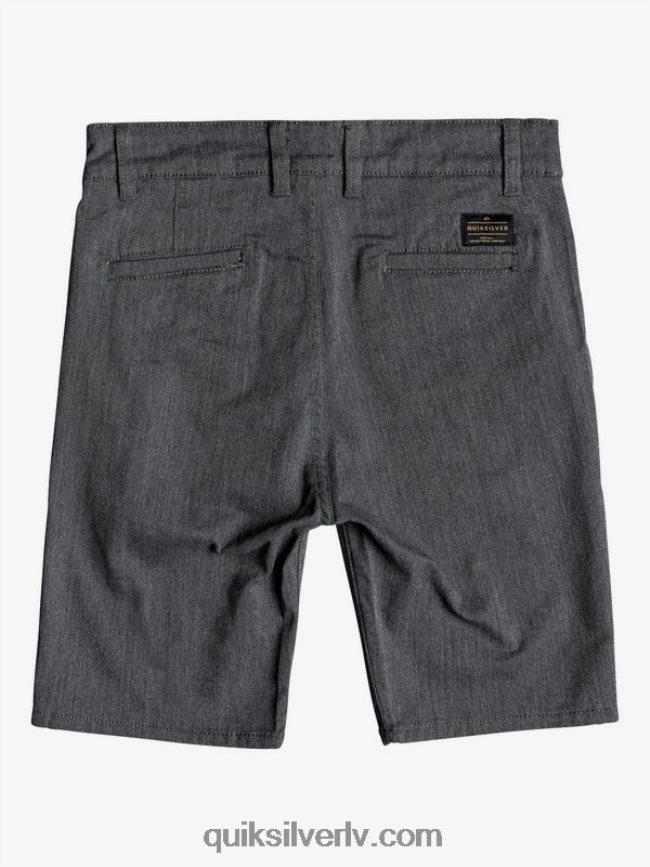 zēni Quiksilver 8-16 jauni ikdienas savienība 17 chino šorti tumši pelēki virši 88064R2279