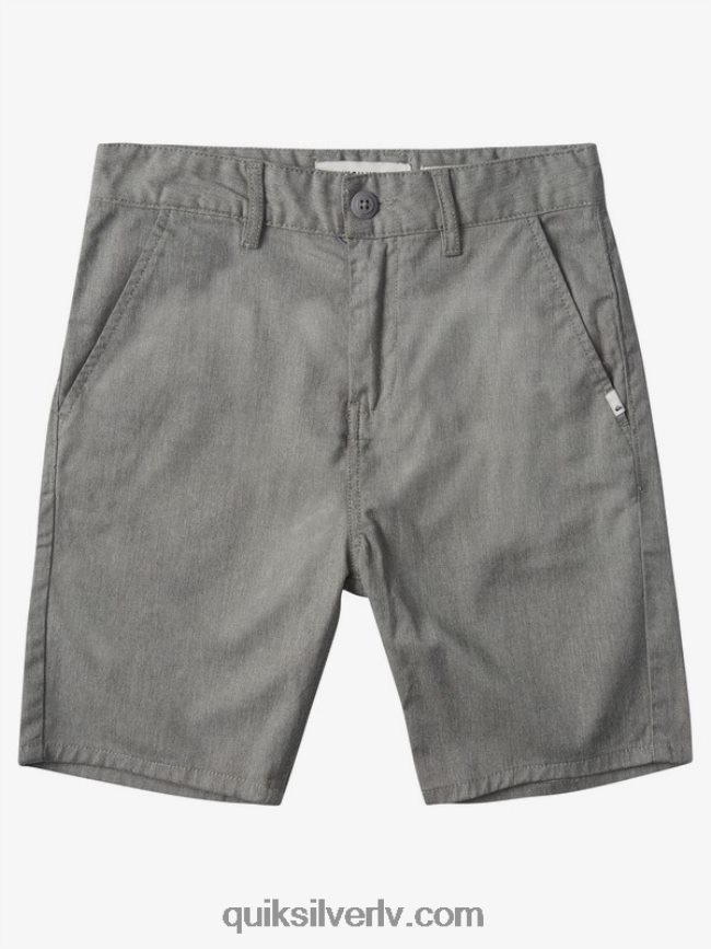 zēni Quiksilver 8-16 jauni ikdienas union stretch chino šorti gaiši pelēki virši 88064R2108