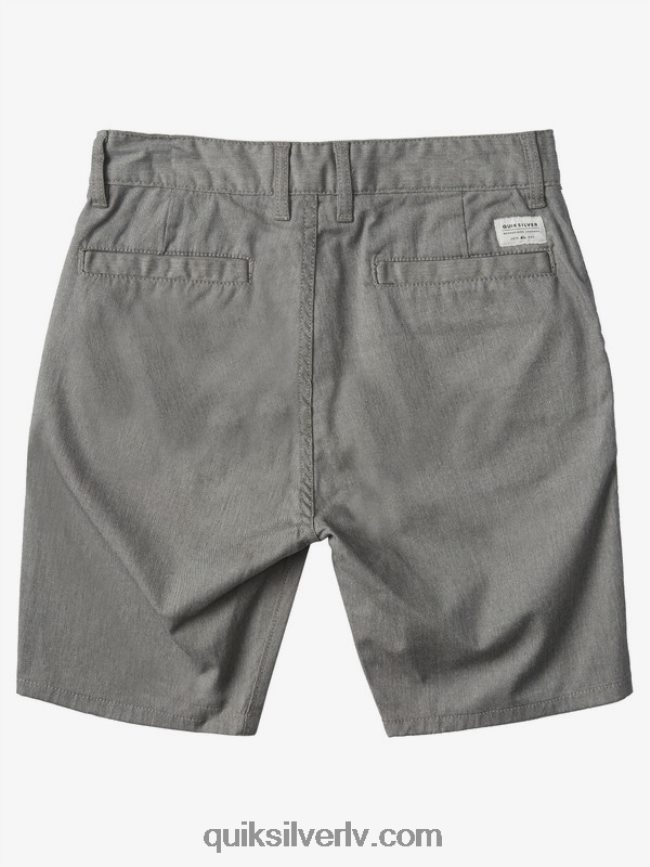 zēni Quiksilver 8-16 jauni ikdienas union stretch chino šorti gaiši pelēki virši 88064R2108