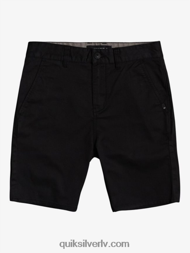 zēni Quiksilver 8-16 jauni ikdienas union stretch chino šorti melns 88064R2109