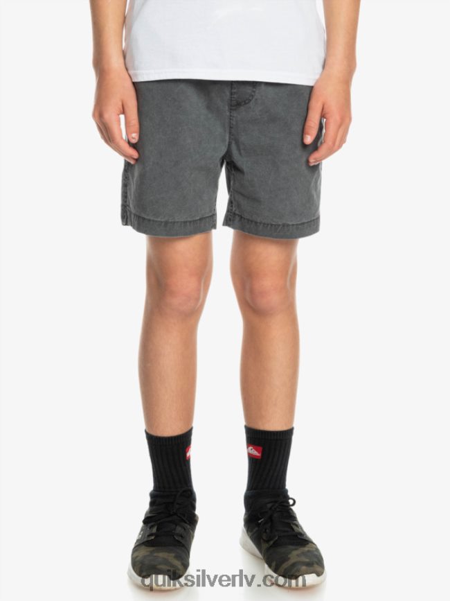 zēni Quiksilver 8-16 taxer 15 elastīgi vidukļa šorti melns 88064R2079