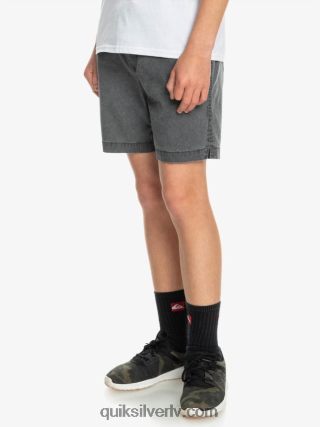 zēni Quiksilver 8-16 taxer 15 elastīgi vidukļa šorti melns 88064R2079