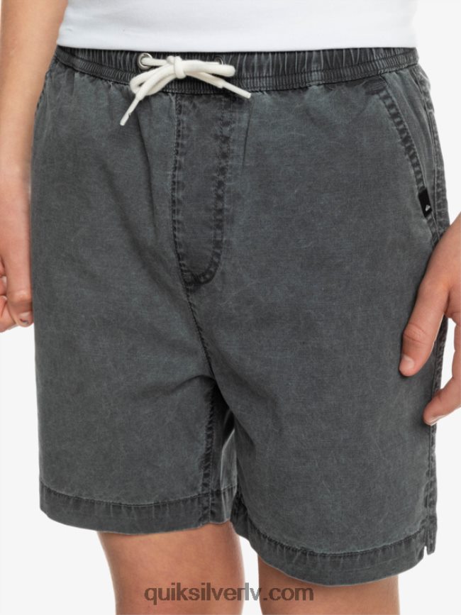 zēni Quiksilver 8-16 taxer 15 elastīgi vidukļa šorti melns 88064R2079