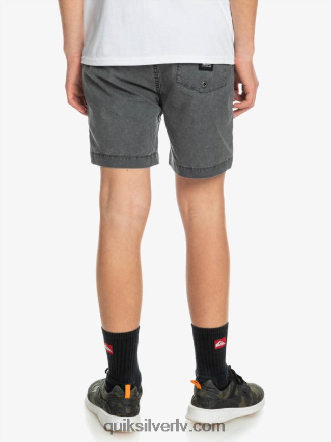 zēni Quiksilver 8-16 taxer 15 elastīgi vidukļa šorti melns 88064R2079