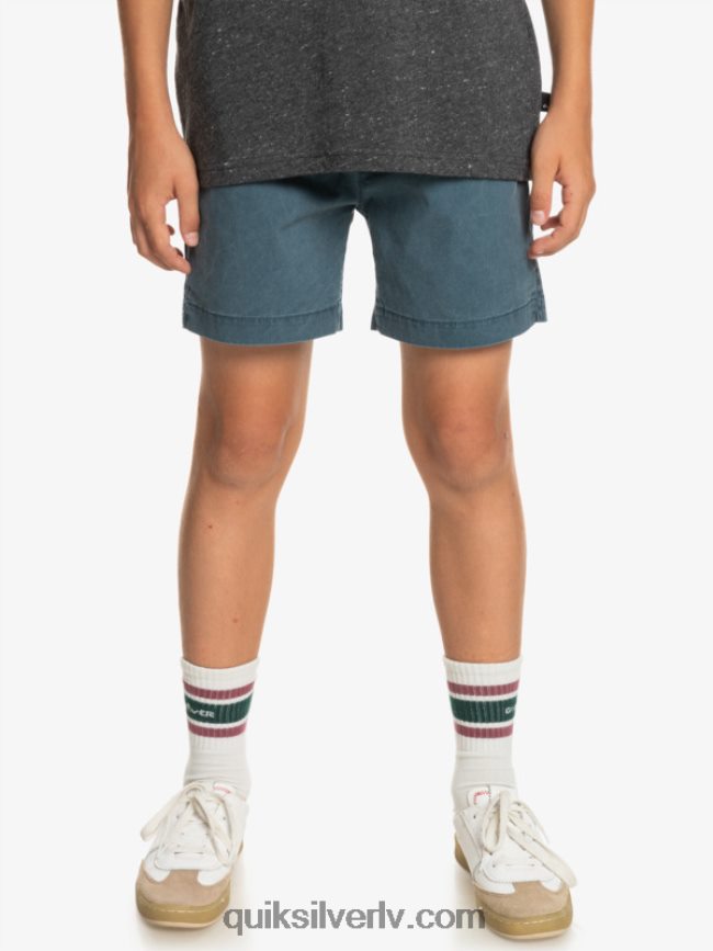 zēni Quiksilver 8-16 taxer 15 elastīgi vidukļa šorti pusnakts flote 88064R2081
