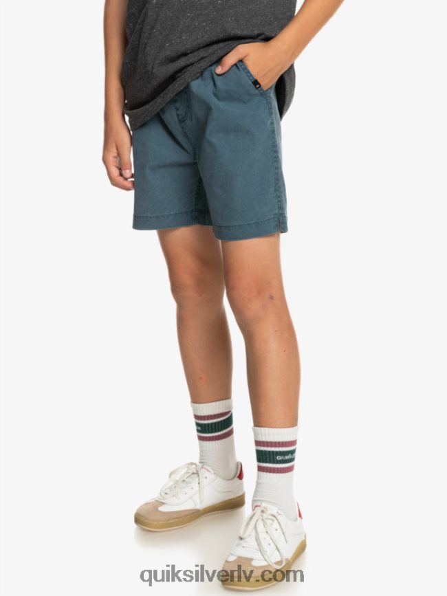 zēni Quiksilver 8-16 taxer 15 elastīgi vidukļa šorti pusnakts flote 88064R2081