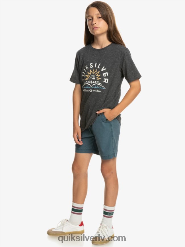 zēni Quiksilver 8-16 taxer 15 elastīgi vidukļa šorti pusnakts flote 88064R2081
