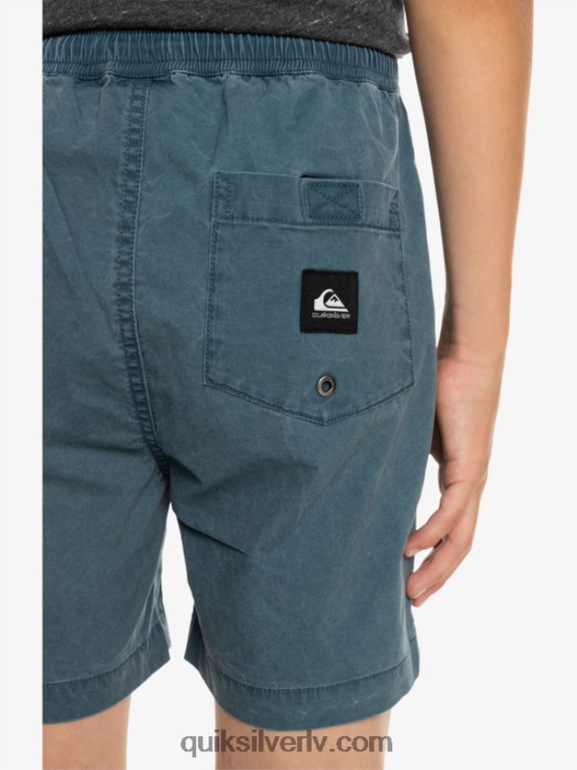zēni Quiksilver 8-16 taxer 15 elastīgi vidukļa šorti pusnakts flote 88064R2081
