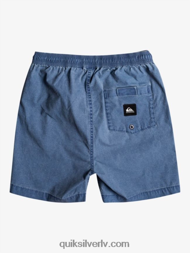 zēni Quiksilver 8-16 taxer 15 elastīgi vidukļa šorti zīmotnes zilā krāsā 88064R2083