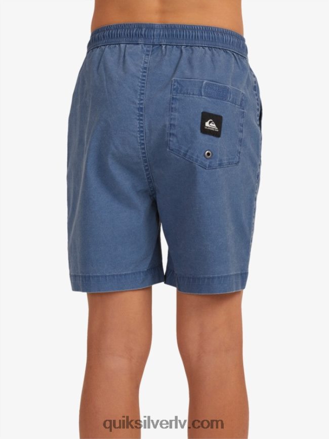 zēni Quiksilver 8-16 taxer 15 elastīgi vidukļa šorti zīmotnes zilā krāsā 88064R2083