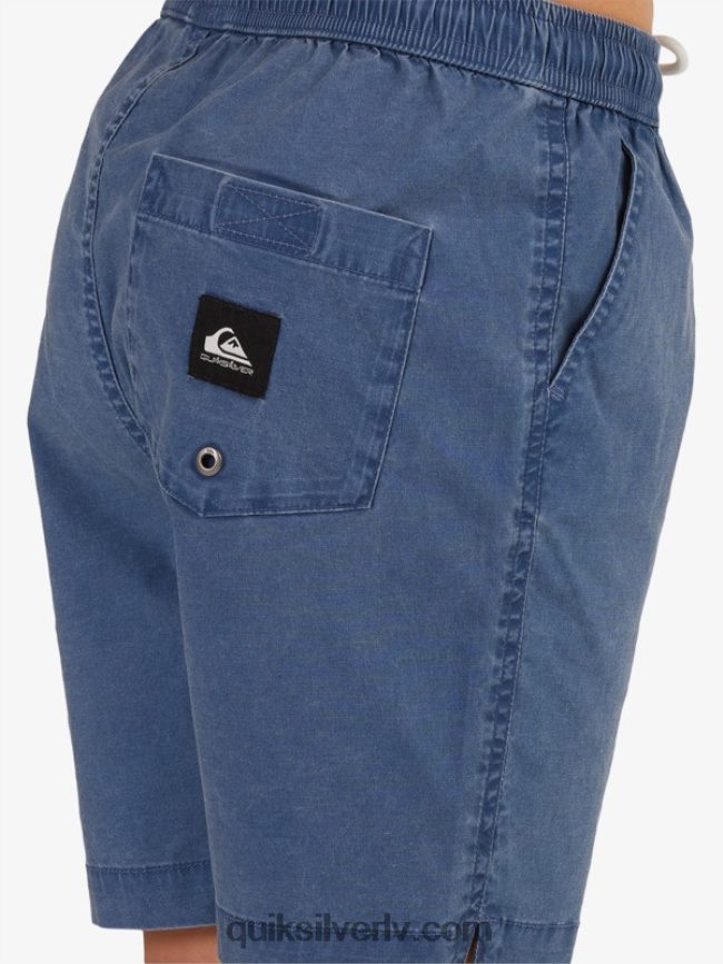 zēni Quiksilver 8-16 taxer 15 elastīgi vidukļa šorti zīmotnes zilā krāsā 88064R2083