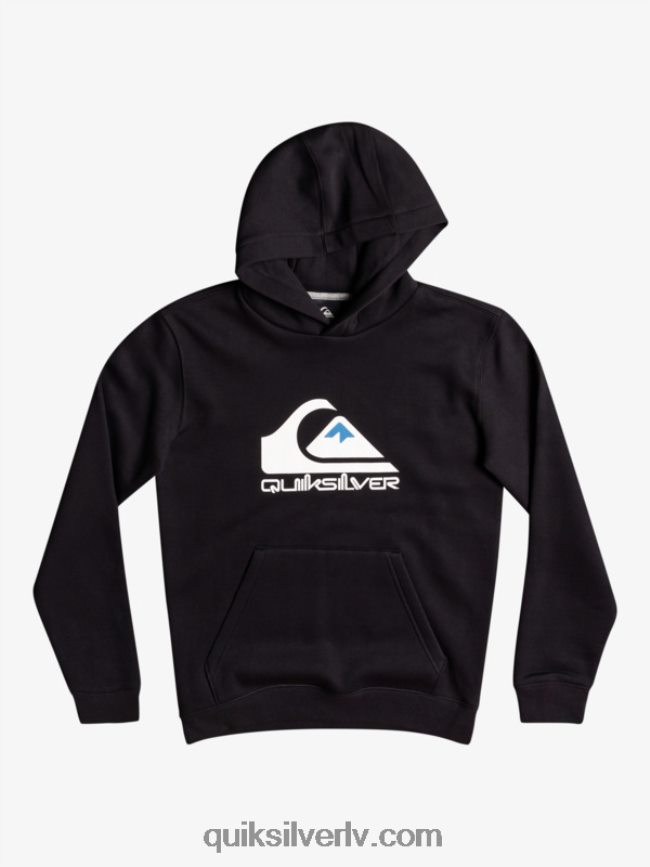 zēni Quiksilver 8-16 liela logotipa flīsa augšdaļa melns 88064R2248