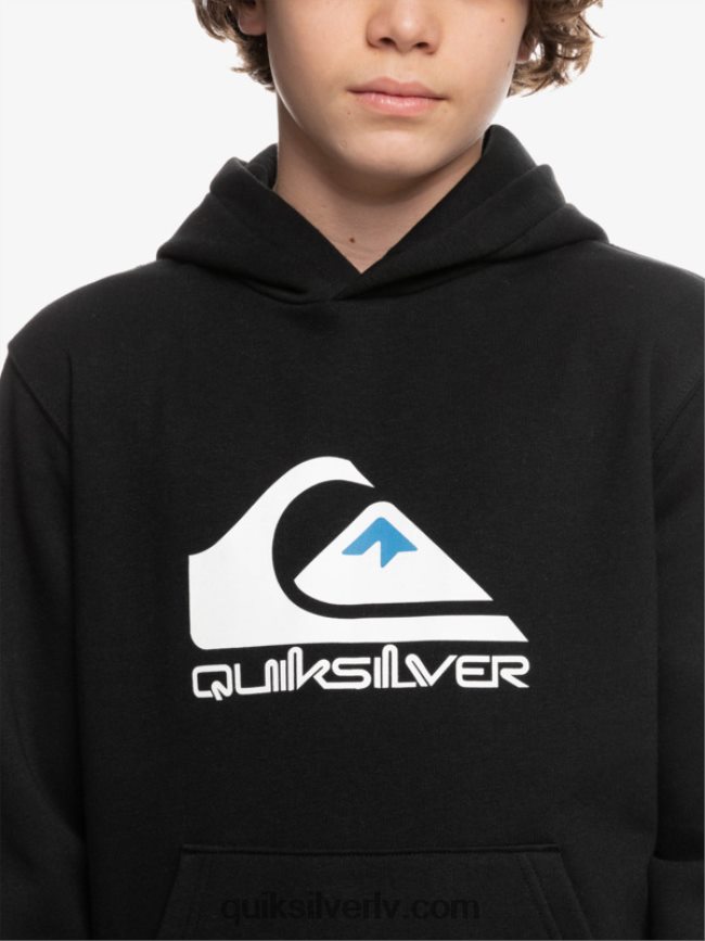 zēni Quiksilver 8-16 liela logotipa flīsa augšdaļa melns 88064R2248