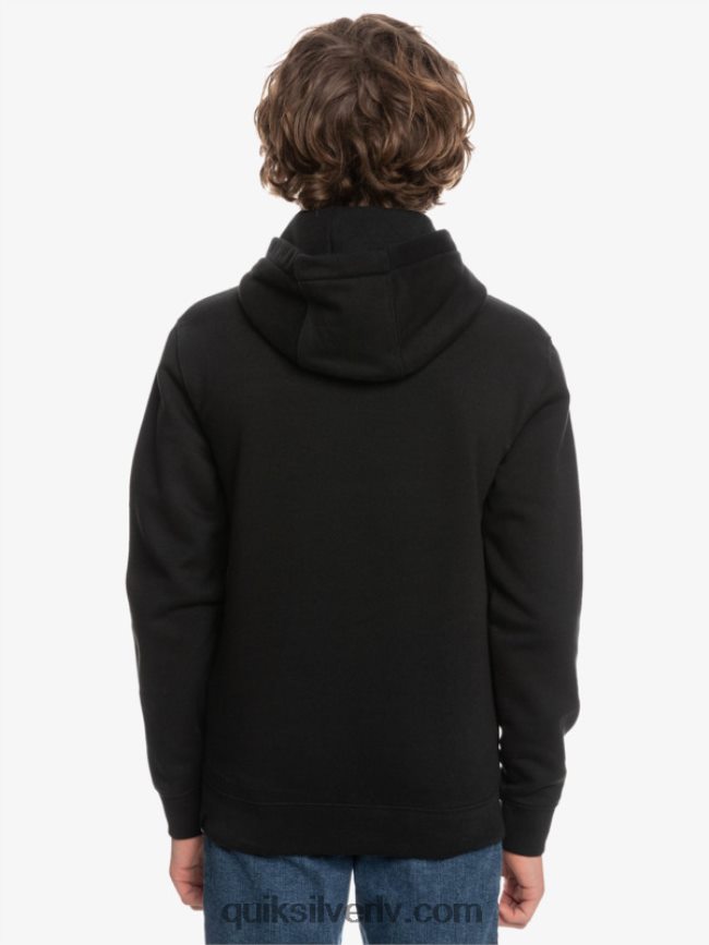 zēni Quiksilver 8-16 liela logotipa flīsa augšdaļa melns 88064R2248