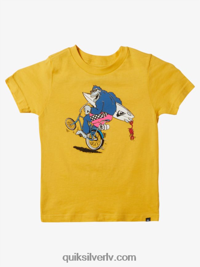 zēni Quiksilver 2-7 Wheelin t-krekls dzeltenums dzeltens 88064R1971