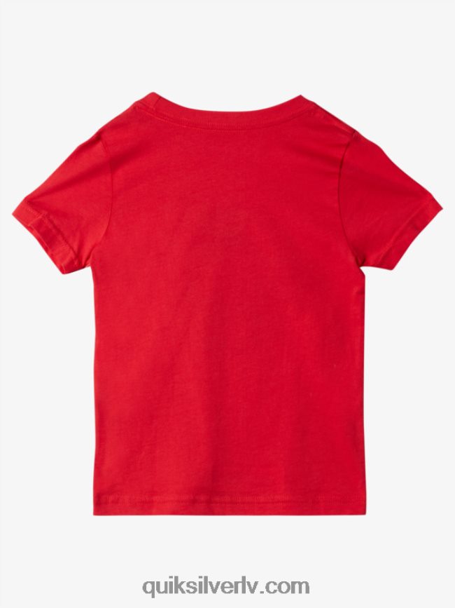zēni Quiksilver 2-7 mājas viļņa t-krekls augsta riska sarkans 88064R1930