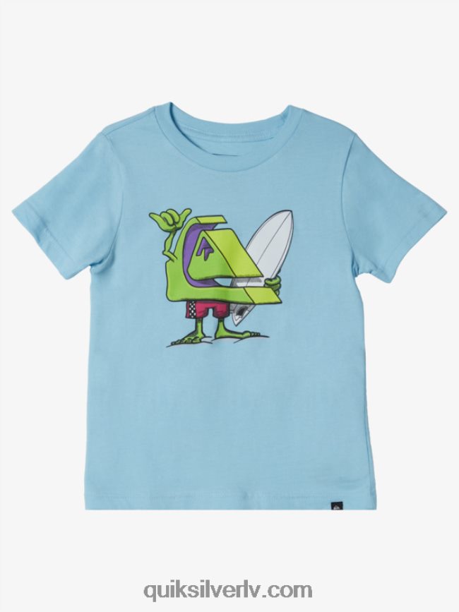 zēni Quiksilver 2-7 sērfošanas draugu t-krekls debesu zils 88064R2160