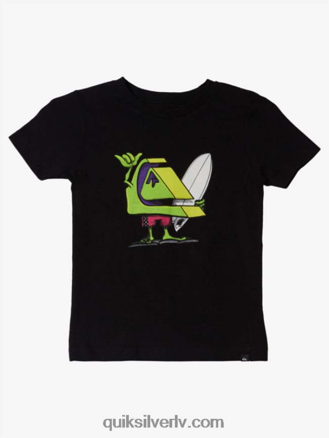 zēni Quiksilver 2-7 sērfošanas draugu t-krekls melns 88064R2159
