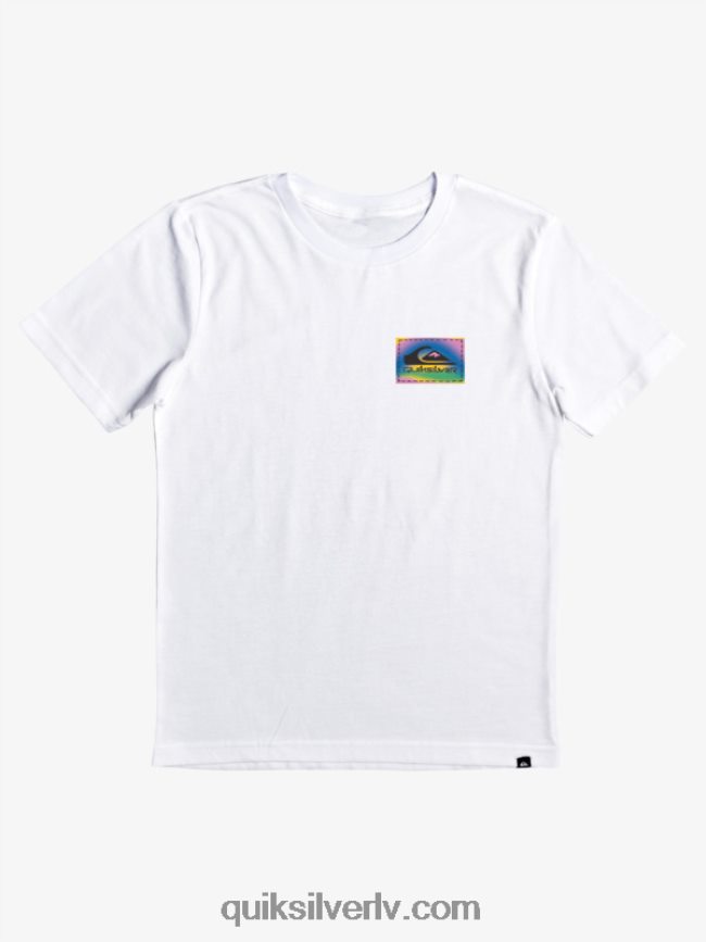 zēni Quiksilver 8-16 krāsu plūsmas t-krekls balts 88064R2172