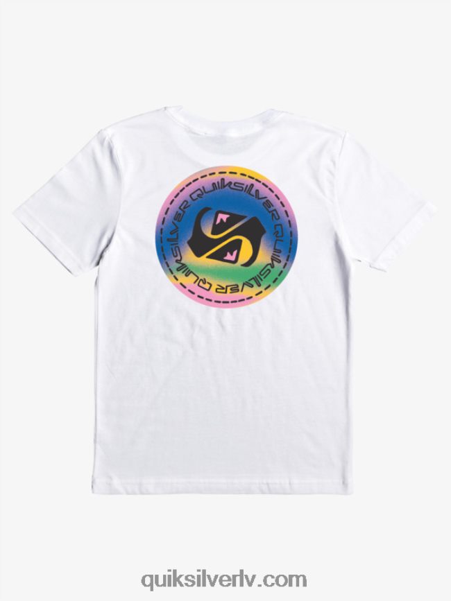 zēni Quiksilver 8-16 krāsu plūsmas t-krekls balts 88064R2172