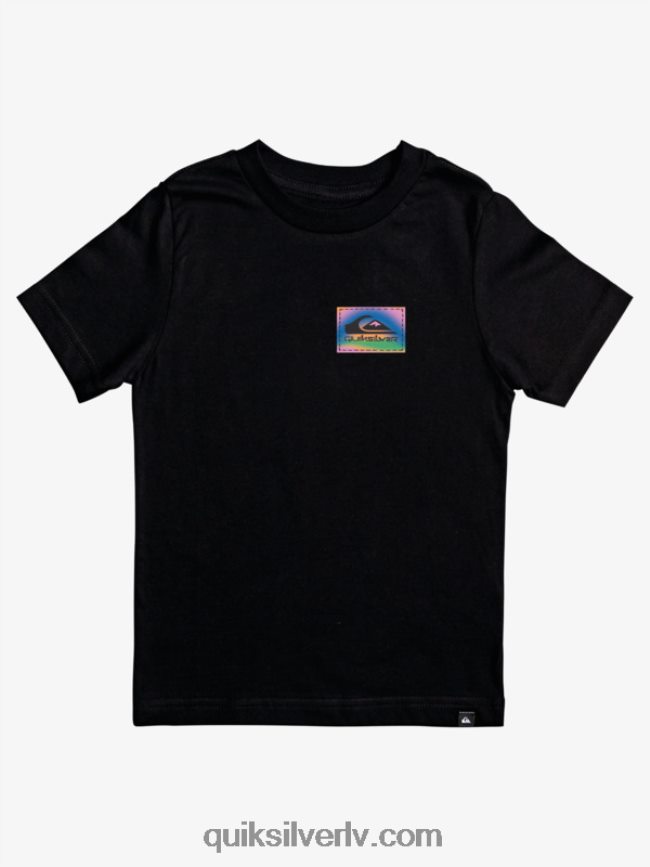 zēni Quiksilver 8-16 krāsu plūsmas t-krekls melns 88064R2173