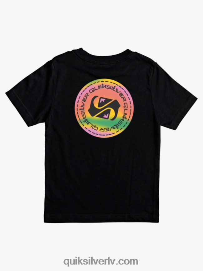 zēni Quiksilver 8-16 krāsu plūsmas t-krekls melns 88064R2173
