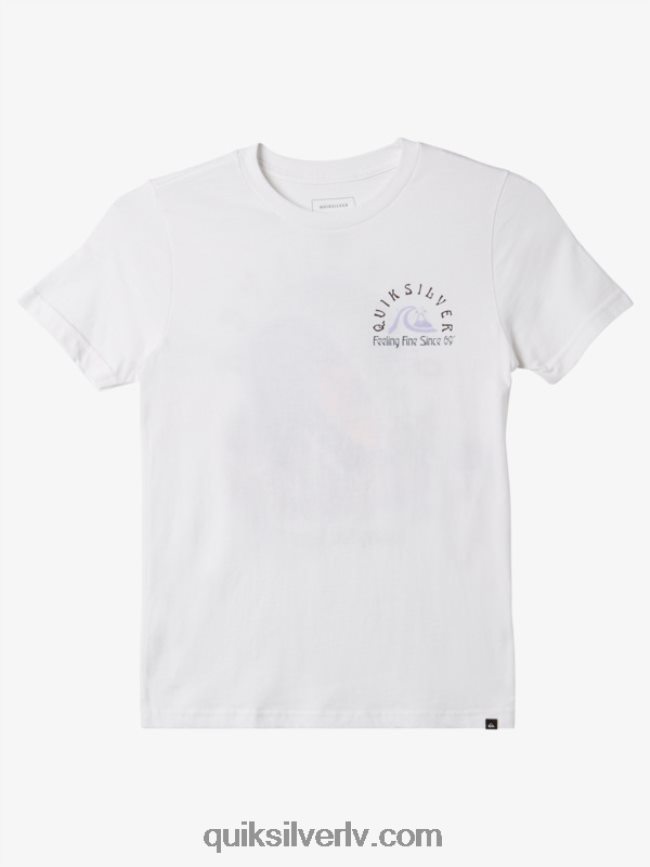 zēni Quiksilver 8-16 oriģinālais mucas t-krekls balts 88064R1939