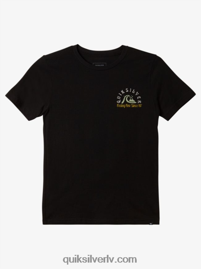 zēni Quiksilver 8-16 oriģinālais mucas t-krekls melns 88064R1940
